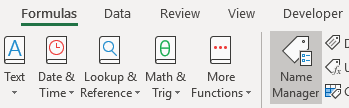 Name Manager icon in Excel