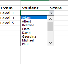 Dropdown list in Excel