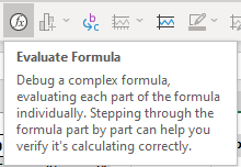 Description of Excel's Evaluate Formula function