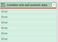 Error message Power Query combine columns