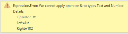 Power Query expression error