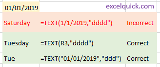 Excel's TEXT() function examples