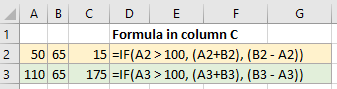 Example of an IF statement in Excel
