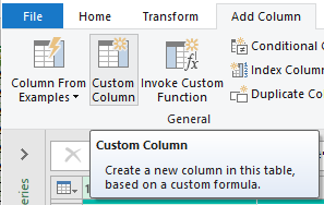 Add a custom column in Power Query