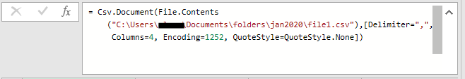 Manually editing a Power Query step in the step editor box